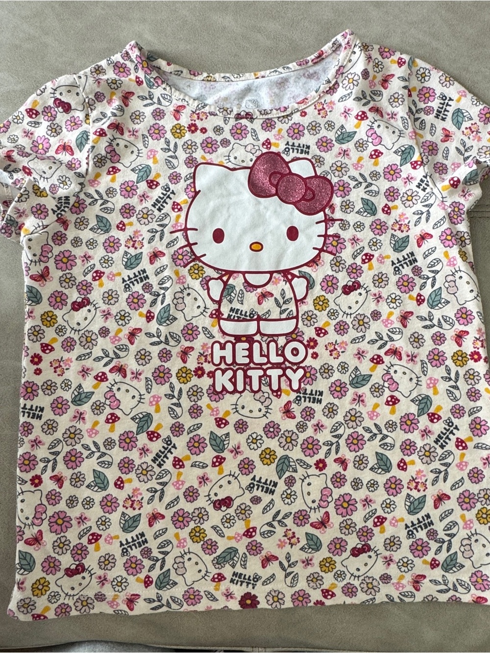 Garanimals White Pink Floral Hello Kitty Graphic Tee